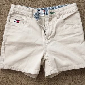 High rise white shorts